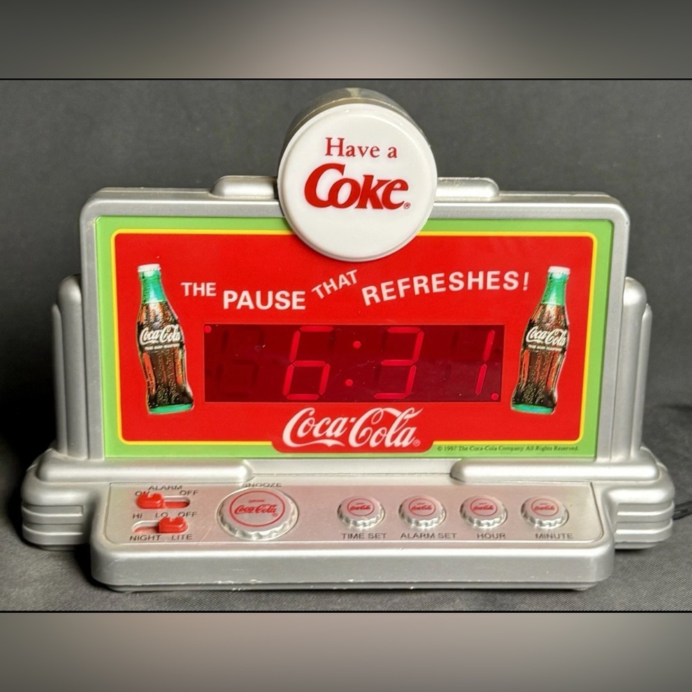 Vintage Coca Cola Digital Alarm Clock Night Light Have A Coke 1990s Works Tested